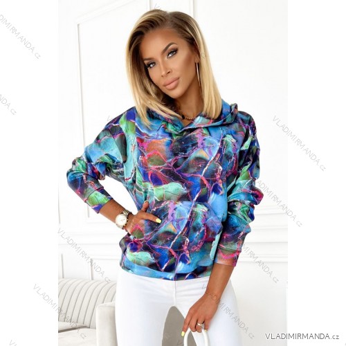 390-1 Kangaroo hoodie - blue marble