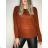 Women's long sleeve sweater (uni s / m) ITALIAN FASHION TM922STAR Brown M / L