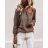 Women's long sleeve sweater (uni s / m) ITALIAN FASHION TM922STAR Brown M / L