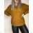 Women's long sleeve sweater (uni s / m) ITALIAN FASHION TM922STAR Brown M / L