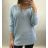 Women's long sleeve sweater (uni s / m) ITALIAN FASHION TM922STAR Brown M / L