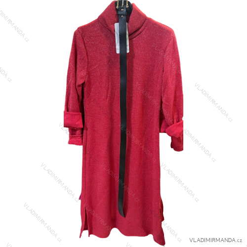 Šaty volnočasové teplé s rolákem dlouhý rukáv dámské (S/M ONE SIZE) ITALSKÁ MODA IMM22UN6679