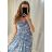Šaty košilové dlouhý rukáv dámské (S/M ONE SIZE) ITALSKÁ MODA IMB229927 white / light blue M / L