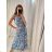 Šaty košilové dlouhý rukáv dámské (S/M ONE SIZE) ITALSKÁ MODA IMB229927 white / light blue M / L