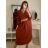 Dress elegant with belt 3/4 long sleeve women's plus size (XL/2XL ONE SIZE) ITALIAN FASHION IMC22517