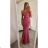 Elegant formal dress with straps for women (S / M ONE SIZE) ITALIAN FASHION IM321576 Wine S/M