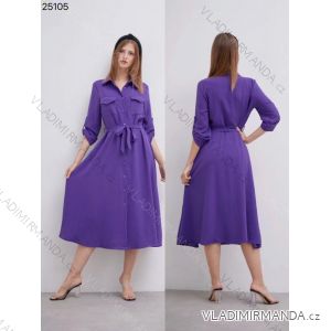 Šaty košilové dlouhý rukáv dámské (S/M ONE SIZE) ITALSKÁ MÓDA IMPLI224165