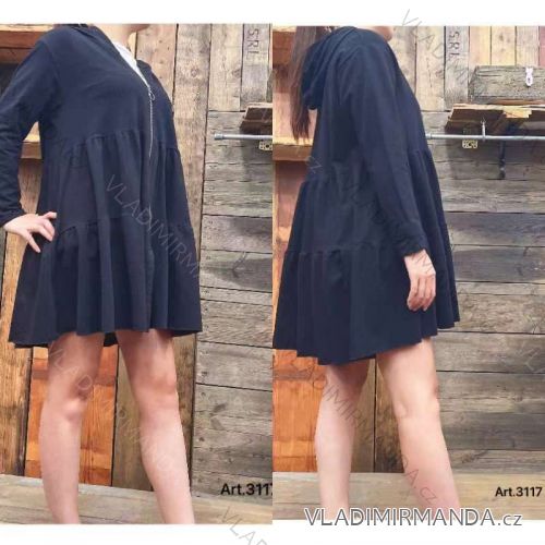 Women's Long Sleeve Zip Up Hoodie (S/M ONE SIZE) ITALIAN FASHION IMPLI223117