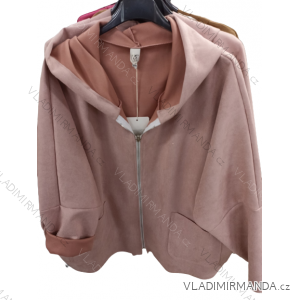 Kabátek oversize na zip s kapucí dámský (S/M/L ONE SIZE) ITALSKá MóDA IM322260