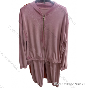 Women's velvet sweatshirt and tracksuit set (S/M ONE SIZE) ITALIAN FASHION IM722198