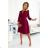 286-5 SANDY Flared shirt dress - Burgundy color