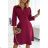 286-5 SANDY Flared shirt dress - Burgundy color