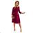 286-5 SANDY Flared shirt dress - Burgundy color