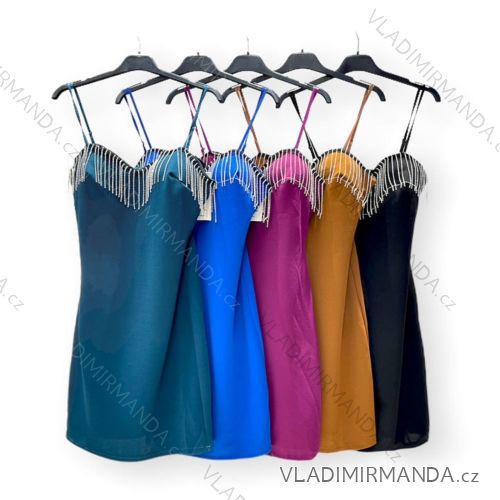 Šaty elegantní na ramínka dámské (S/M ONE SIZE) ITALSKÁ MÓDA IMPHD2221085-2