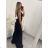 Women's elegant long dress with straps (S/M ONE SIZE) ITALIAN FASHION IMM22LS9714