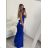 Women's elegant long dress with straps (S/M ONE SIZE) ITALIAN FASHION IMM22LS9714 red S/M
