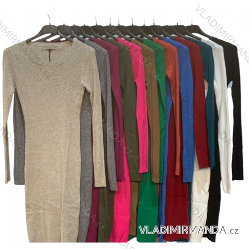 Women's Warm Long Sleeve Knitted Dress (S/M ONE SIZE) ITALIAN FASHION IMPMM22700600085