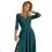 309-5 AMBER elegant lace long dress with a neckline - green