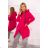 Insulated sweatshirt with an asymmetrical fuchsia zipper