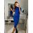 Women's Long Knitted Turtleneck Short Sleeve Dress (S/M ONE SIZE) ITALIAN FASHION IMM22FD51751