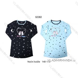 Girls' night long sleeve shirt (140-170) WOLF S2282