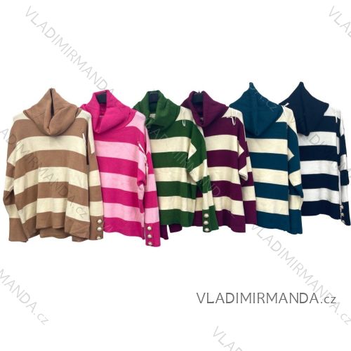 Women's Long Sleeve Knitted Turtleneck Sweater (S/M ONE SIZE) ITALIAN FASHION IMPLM22143600085