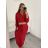 Women's Warm Long Sleeve Dress (L / XL ONE SIZE) ITALIAN FASHION IM421MIA M / L Red