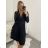 Šaty košilové dlouhý rukáv dámské (S/M ONE SIZE) ITALSKÁ MÓDA IMWB22192 S/M Wine