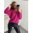 Women's long sleeve sweater (uni s / m) ITALIAN FASHION TM922STAR purple M / L