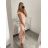 Šaty elegantní dlouhý rukáv dámské (S/M ONE SIZE) ITALSKÁ MÓDA IMM211535 white S/M