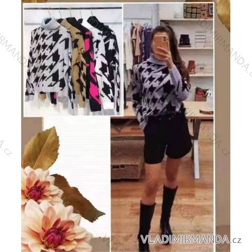 Svetr prodloužený oversize dlouhý rukáv dámský (S/M ONE SIZE) ITALSKÁ MÓDA IMPLI227089