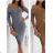 Šaty košilové dlouhý rukáv dámské (S/M ONE SIZE) ITALSKÁ MÓDA IMWB22192