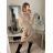 Women's Knitted Extended Long Sleeve Sweater (S/M/L ONE SIZE) ITALIAN FASHION imwb22272 Gray M / L