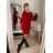Women's Knitted Extended Long Sleeve Sweater (S/M/L ONE SIZE) ITALIAN FASHION imwb22272 Gray M / L