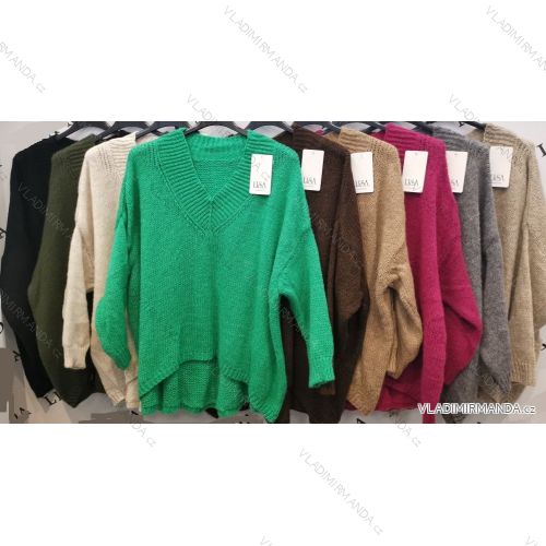 Svetr pletený dlouhý rukáv dámský (S/M ONE SIZE) ITALSKÁ MÓDA IMPLI226201