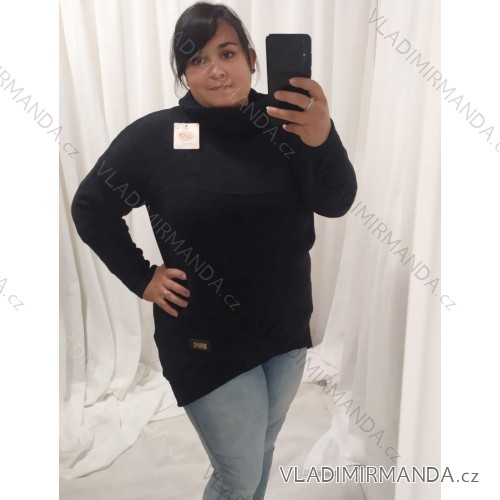 Women's elegant party long sleeve dress (S/M ONE SIZE) ITALIAN FASHION IM322282 black 3xl / 4xl