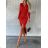 Women's Elegant Long Sleeve Midi Dress (S/M ONE SIZE) ITALIAN FASHION IMD22941