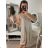 Šaty letní na ramínka dámské (S/M ONE SIZE) ITALSKÁ MÓDA IMPBB22B21841 béžová S/M