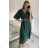 Women's Long Knitted Turtleneck Short Sleeve Dress (S/M ONE SIZE) ITALIAN FASHION IMM229012ZO
