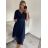 Women's Long Knitted Turtleneck Short Sleeve Dress (S/M ONE SIZE) ITALIAN FASHION IMM229012ZO