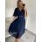 Women's Long Knitted Turtleneck Short Sleeve Dress (S/M ONE SIZE) ITALIAN FASHION IMM229012ZO
