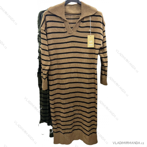 Women's Hooded Long Sleeve Knitted Dress (S/M ONE SIZE) ITALIAN FASHION IMM22VN22728