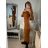 Women's Long Summer Short Sleeve Dress (S / M ONE SIZE) ITALIAN FASHION IMWC222525 S/M Brown