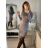 Women's Long Sleeve Turtleneck Knit Dress (S/M ONE SIZE) ITALIAN FASHION IMM22UN8396 S/M Gray