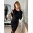 Women's Long Sleeve Turtleneck Knit Dress (S/M ONE SIZE) ITALIAN FASHION IMM22UN8396 S/M Gray