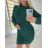 Šaty pletené dlouhý rukáv dámské (S/M ONE SIZE) ITALSKÁ MÓDA IMWAA223619