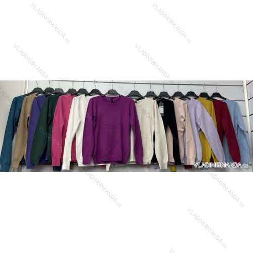 Svetr pletený dlouhý rukáv dámské (S/M ONE SIZE) ITALSKÁ MÓDA IMWAA223623