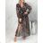 Women's Long Chiffon Long Sleeve Dress (S/M ONE SIZE) ITALIAN FASHION IMWD223346
