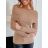 Women's Long Sleeve Sweater (S / M ONE SIZE) ITALIAN FASHION IMM219072 red S/M