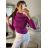 Women's Long Sleeve Sweater (S / M ONE SIZE) ITALIAN FASHION IMM219072 red S/M